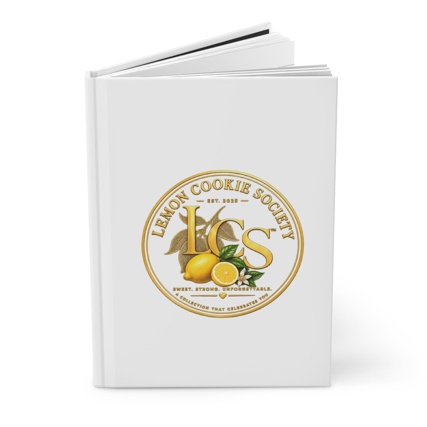 Lemon Cookie Society Hardcover Journal — Vintage Citrus Logo Notebook