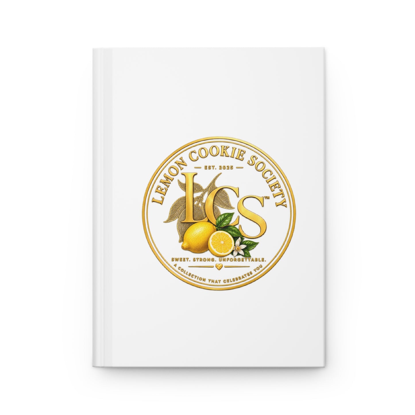 Lemon Cookie Society Hardcover Journal — Vintage Citrus Logo Notebook