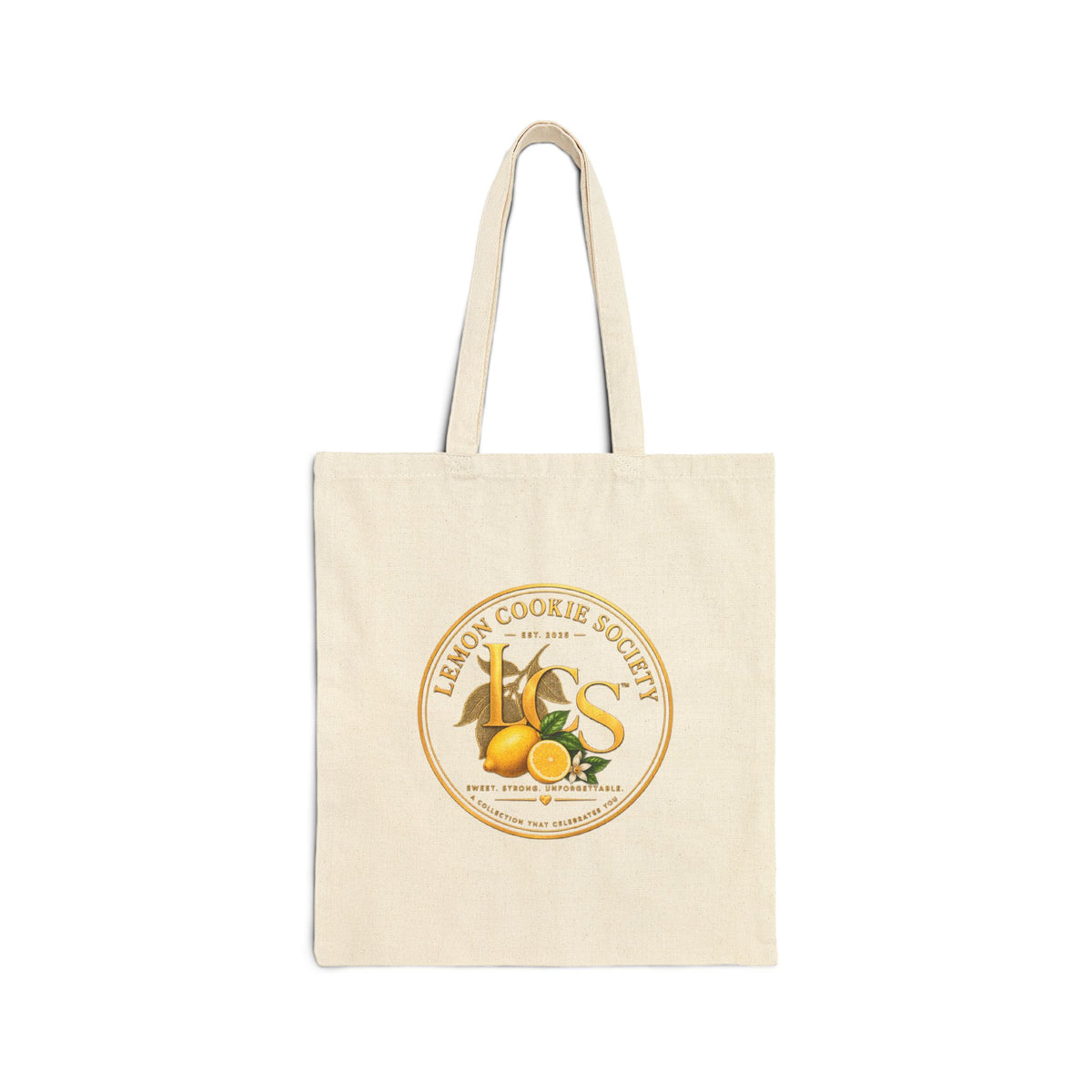 Lemon Cookie Society Canvas Tote - Vintage Citrus Market Grocery Bag