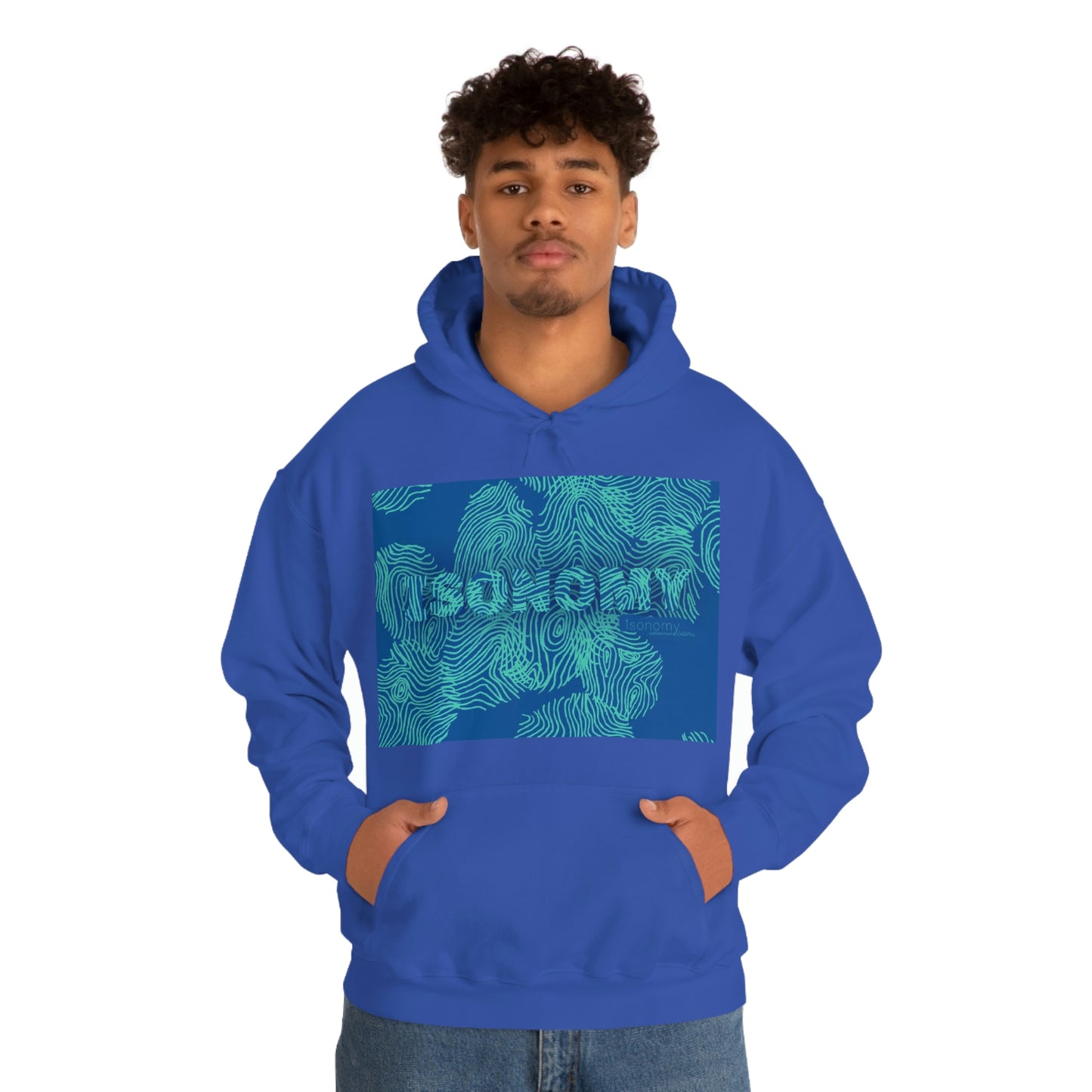 Blue Fingerprint Heavy Blend™ Hooded Sweatshirt