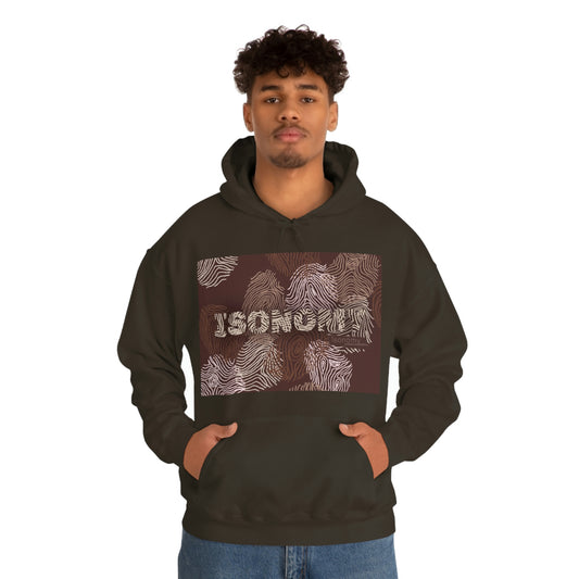 Brown Fingerprint Heavy Blend™ Hooded Sweatshirt