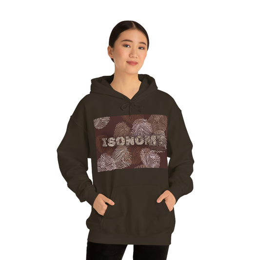Brown Fingerprint Heavy Blend™ Hooded Sweatshirt