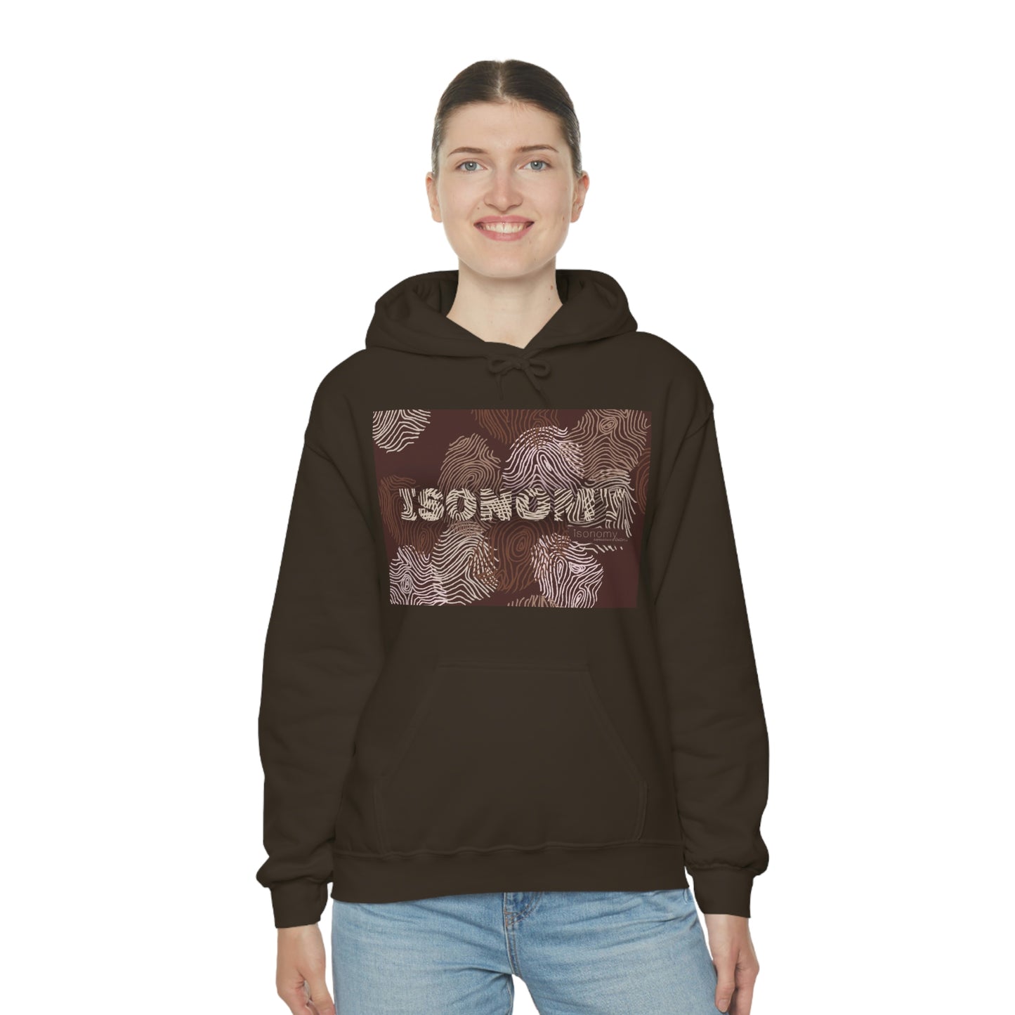 Brown Fingerprint Heavy Blend™ Hooded Sweatshirt