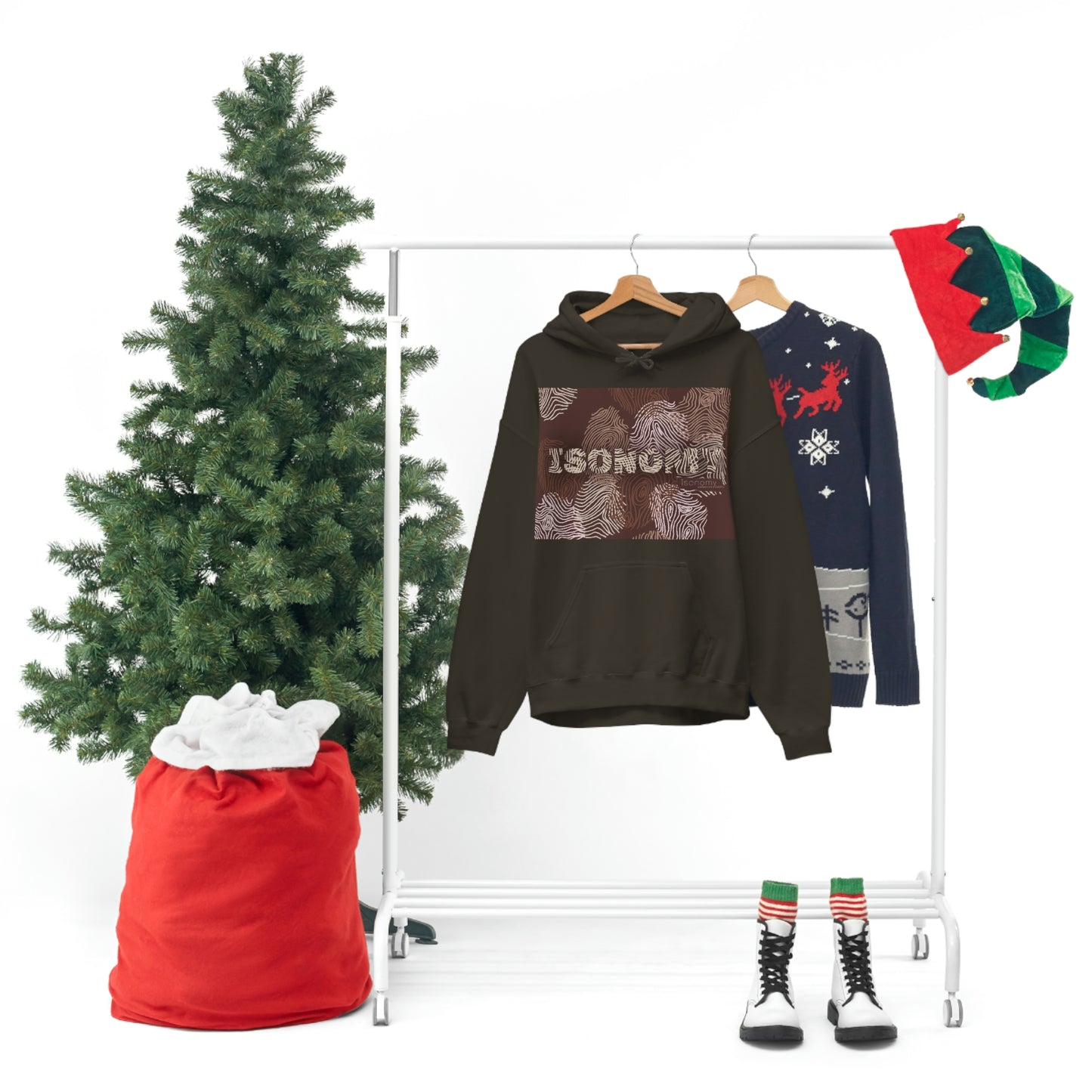 Brown Fingerprint Heavy Blend™ Hooded Sweatshirt
